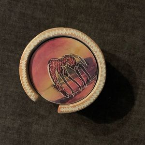 Serengeti hand painted soap stone coasters(6)+holder